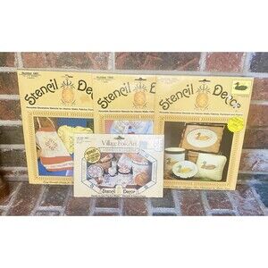 Vtg Stencil Decor Lot, Pansies, Provincial, Decoy Duck, Petal